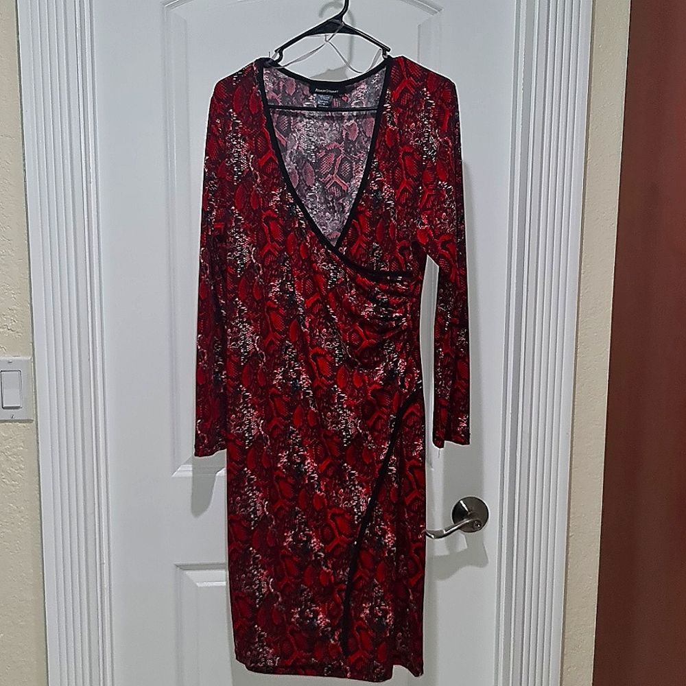 Ashley Stewart Faux Wrap Midi Dress